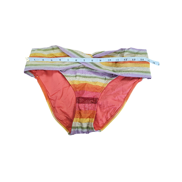 NWOT Robin Piccone Shiny Rainbow Bikini Bottom Sz L - Picture 6 of 8